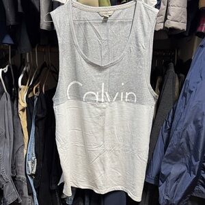 Calvin Klein Two-Tone Gray and White Tank Top